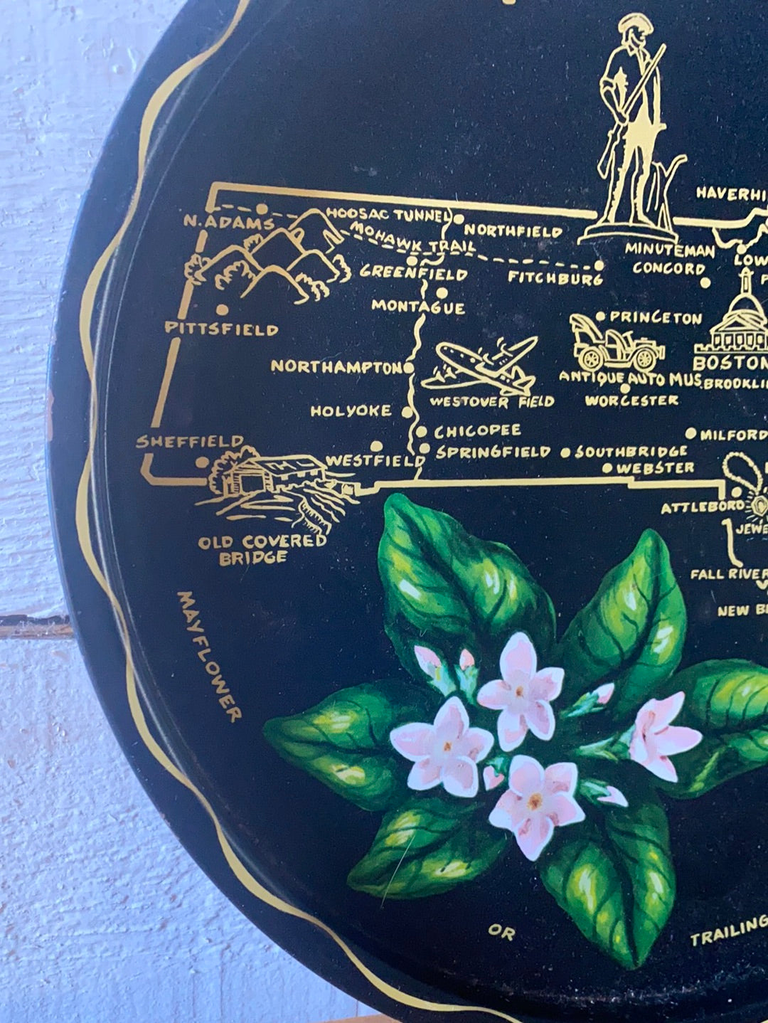 Massachusetts State Metal Tray
