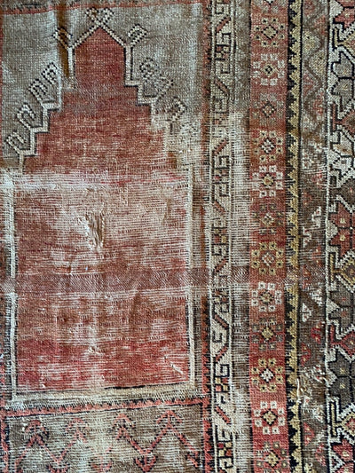 Vintage Worn In Area Rug - Terracotta + Natural