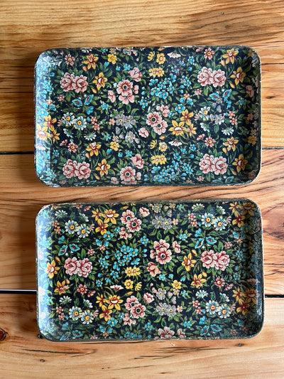 Vintage Flower Tray - Black
