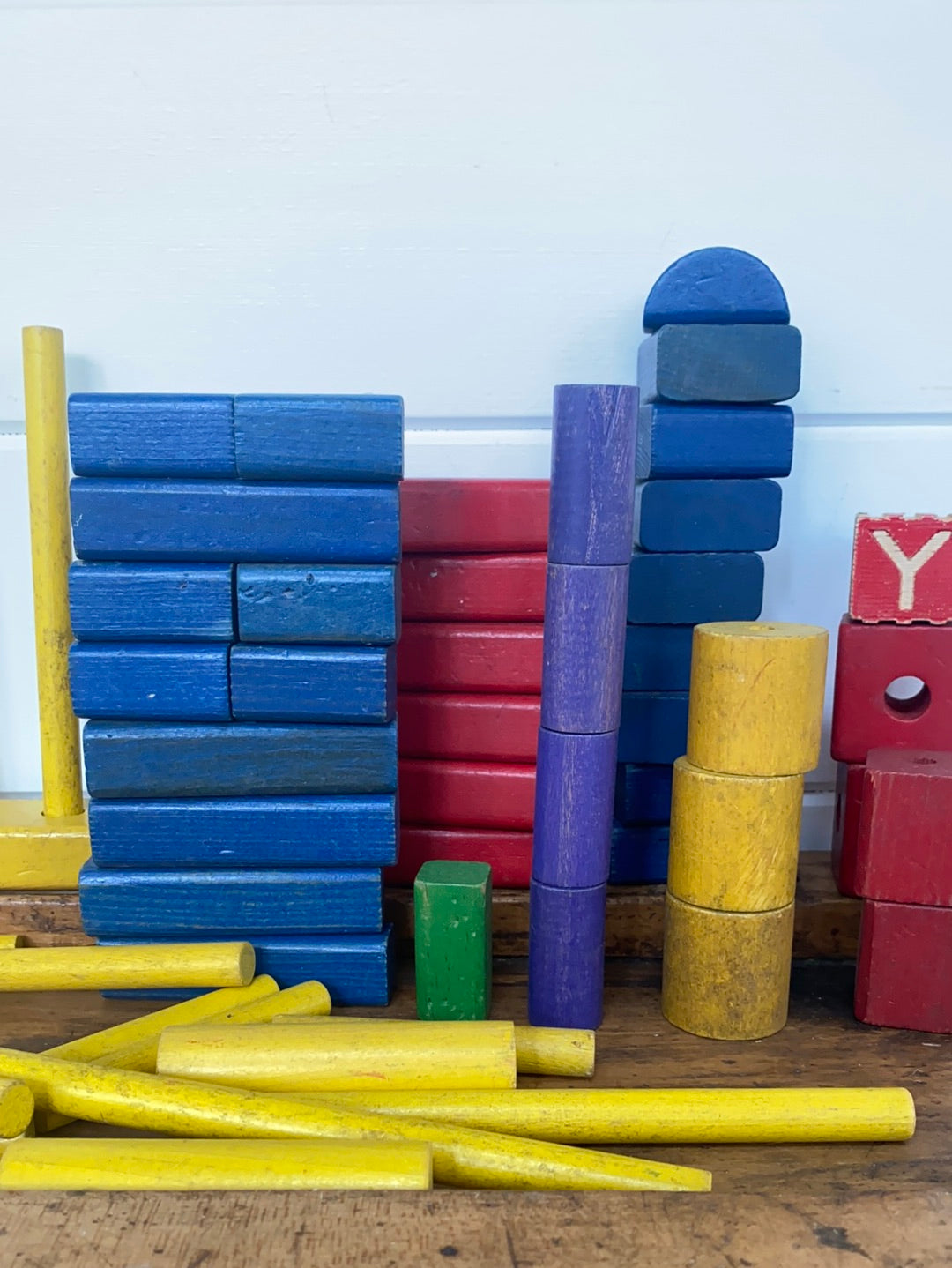 Vintage Playskool Wooden Block Set
