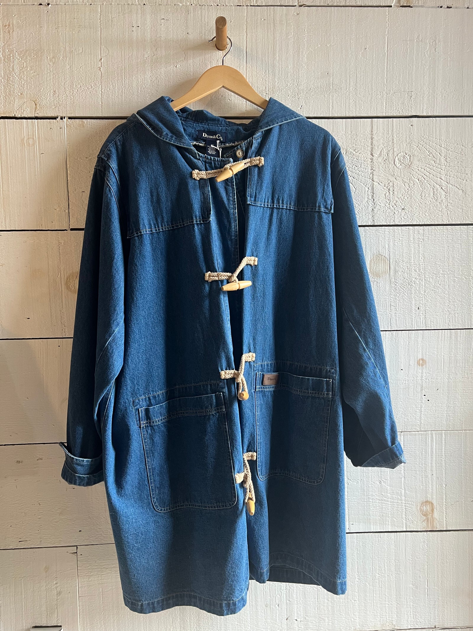 Vintage Denim Toggle Coat- XXXL