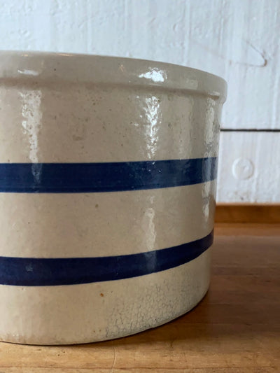 Vintage Roseville Ohio Blue Striped Crock