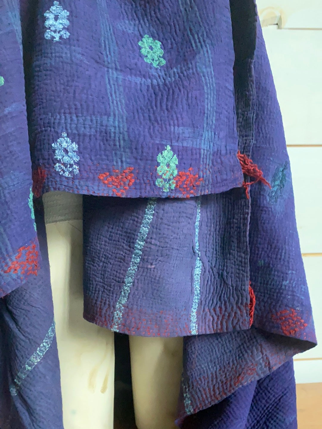 Handmade Indigo Kantha Quilt
