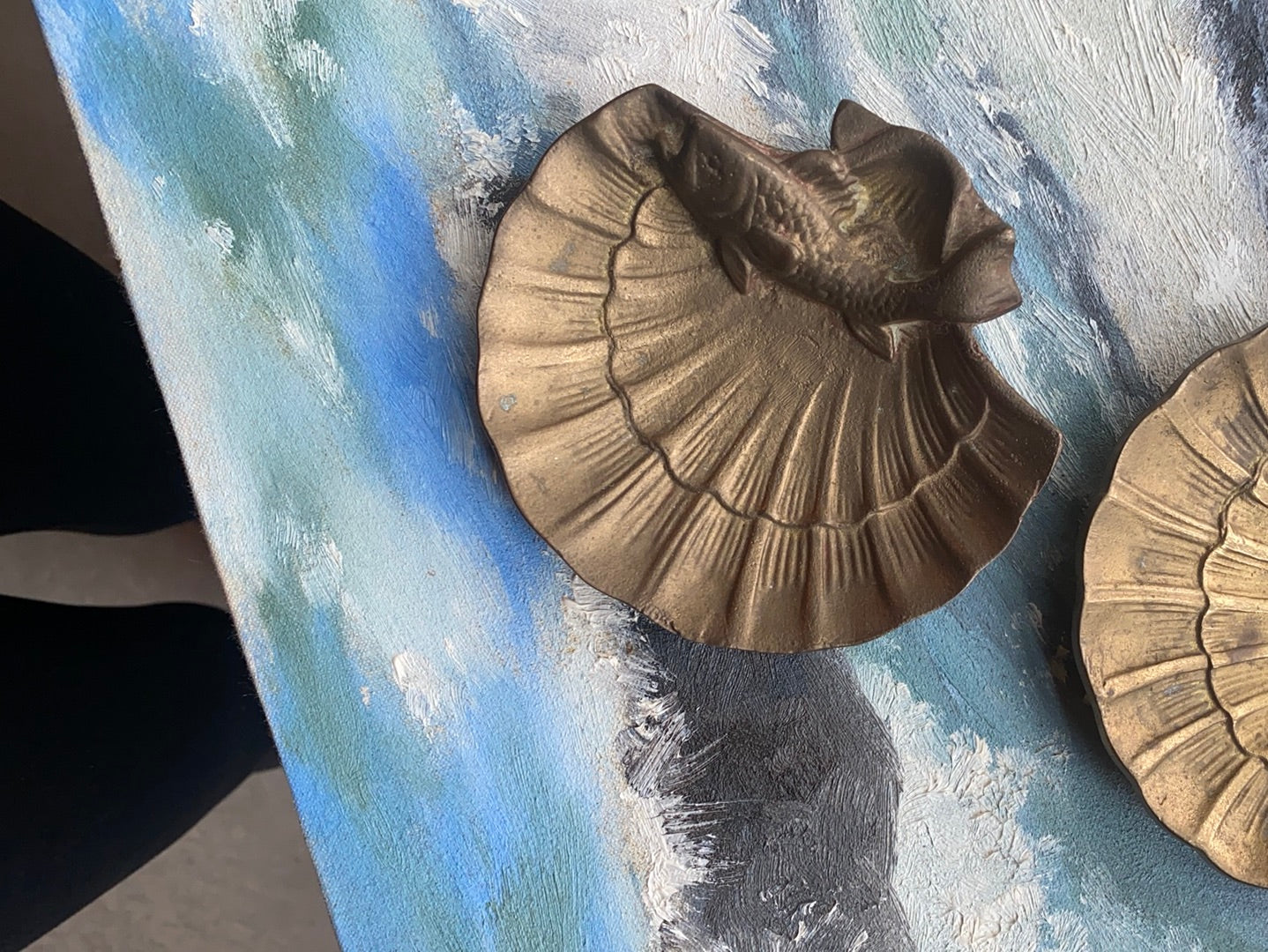 Vintage Brass Shell Tray