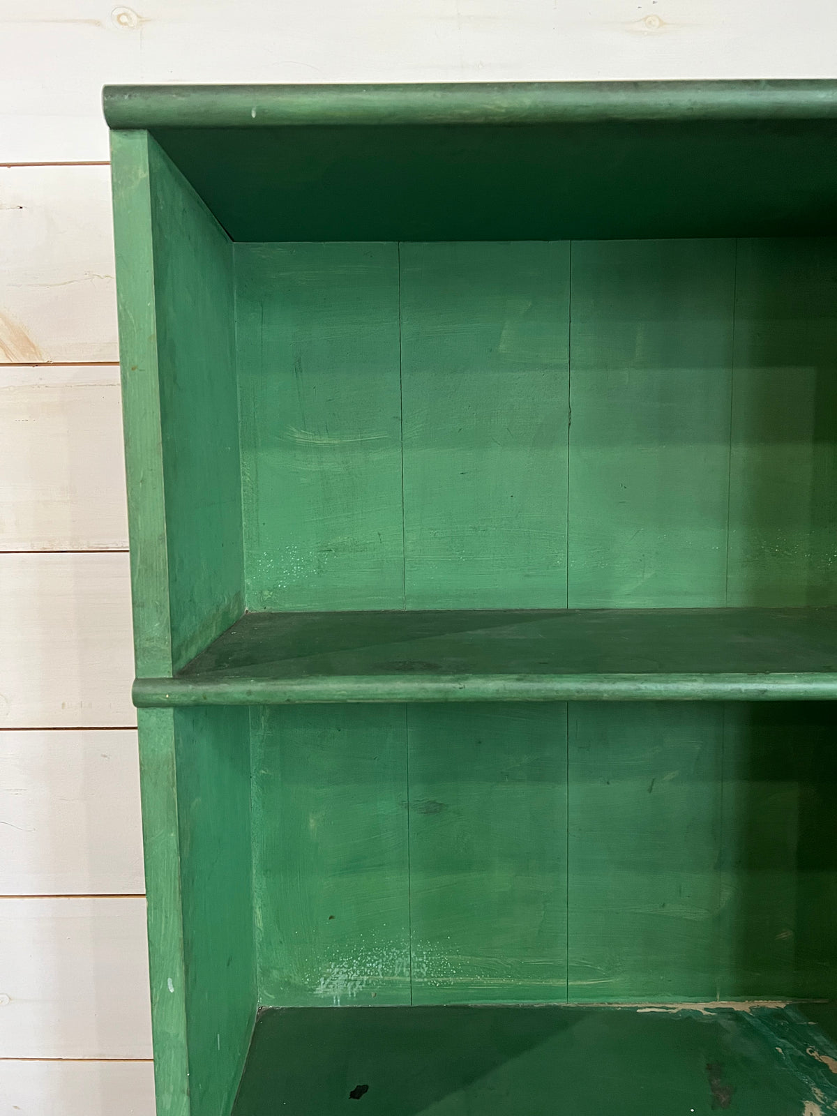 Salvaged Green Wood Bookcase - Diamonds & Rust