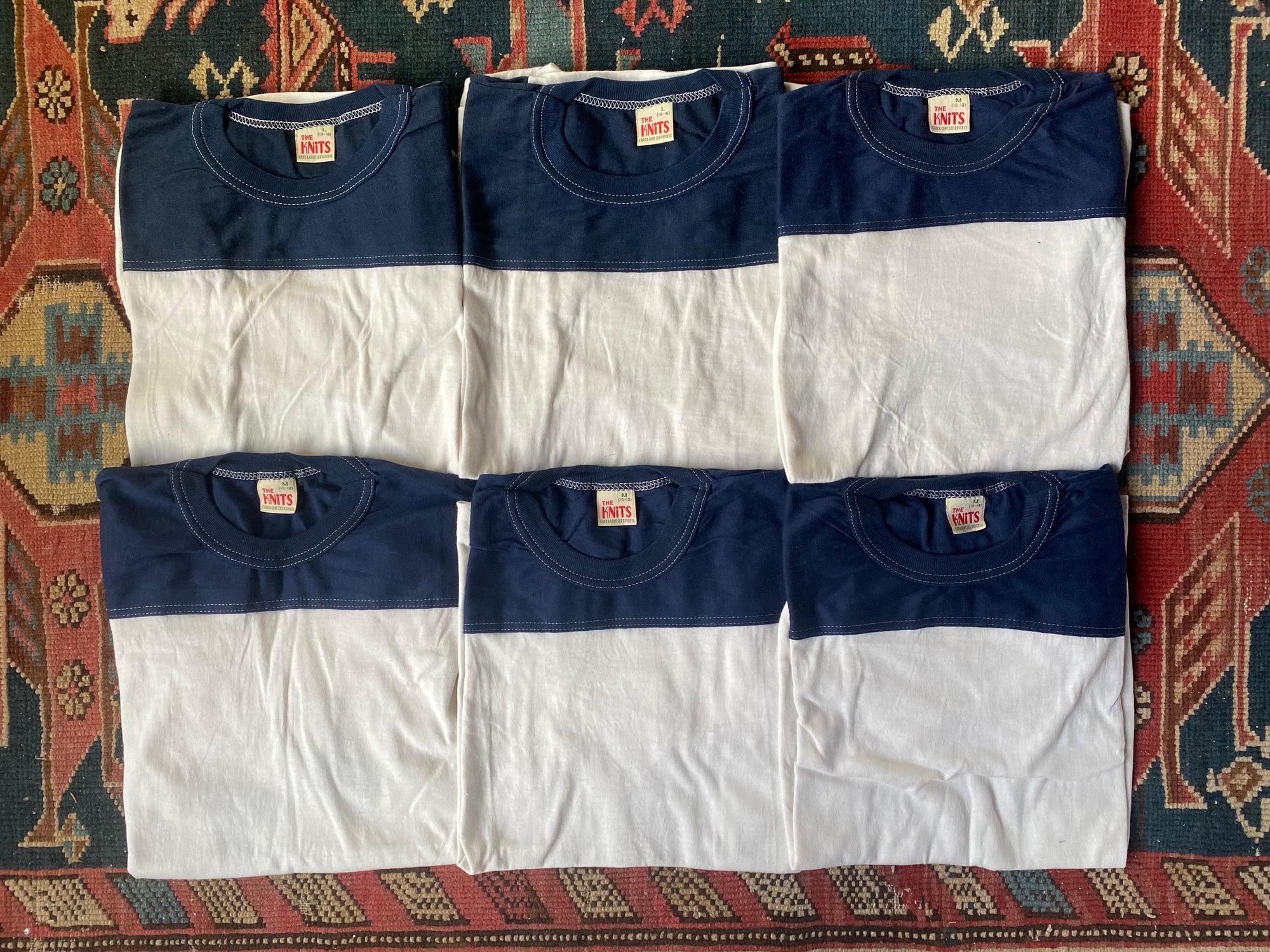 1980s Deadstock Youth Ringer Tees - Single Stitch