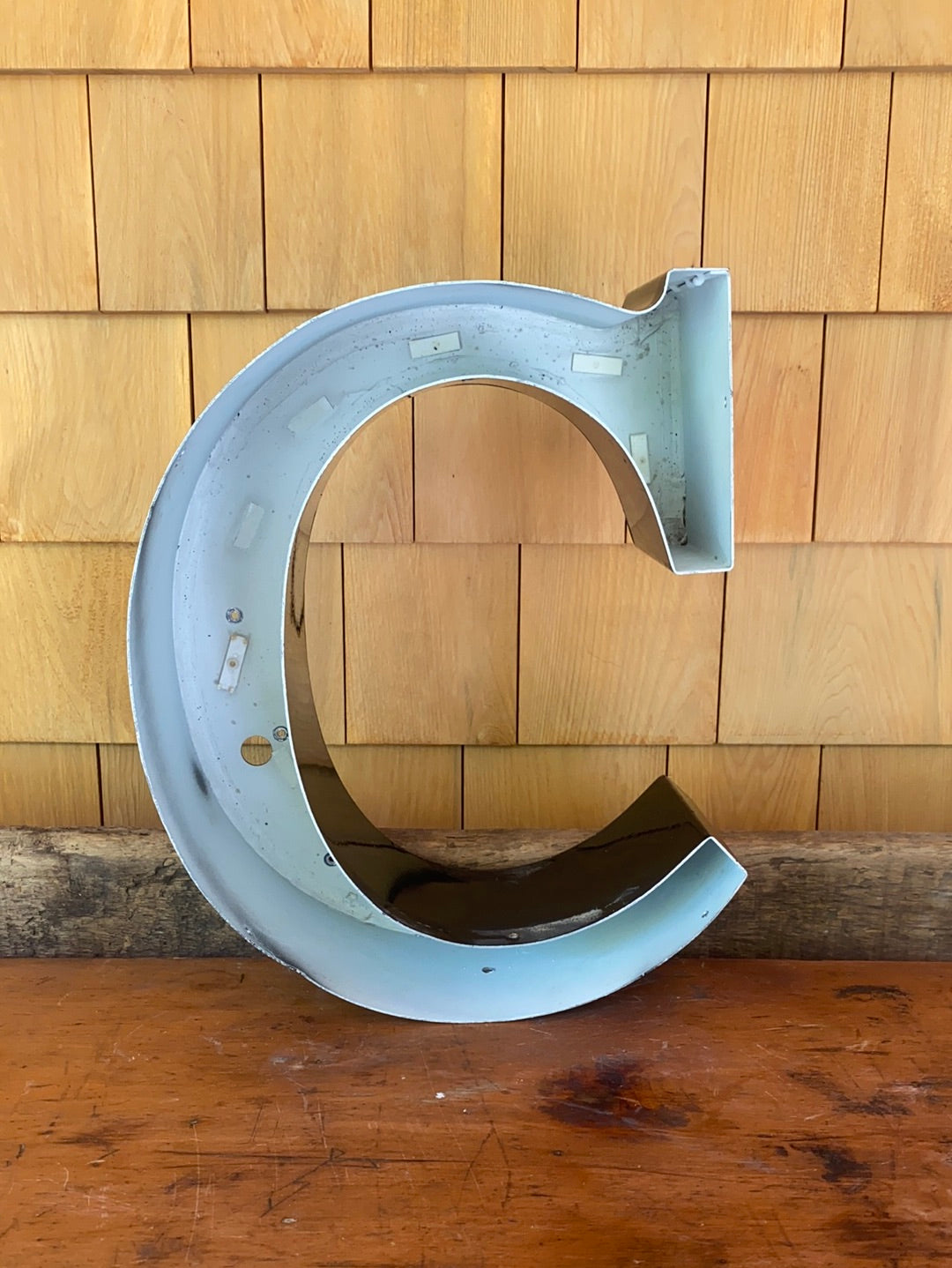 Salvaged Metal Letter - c