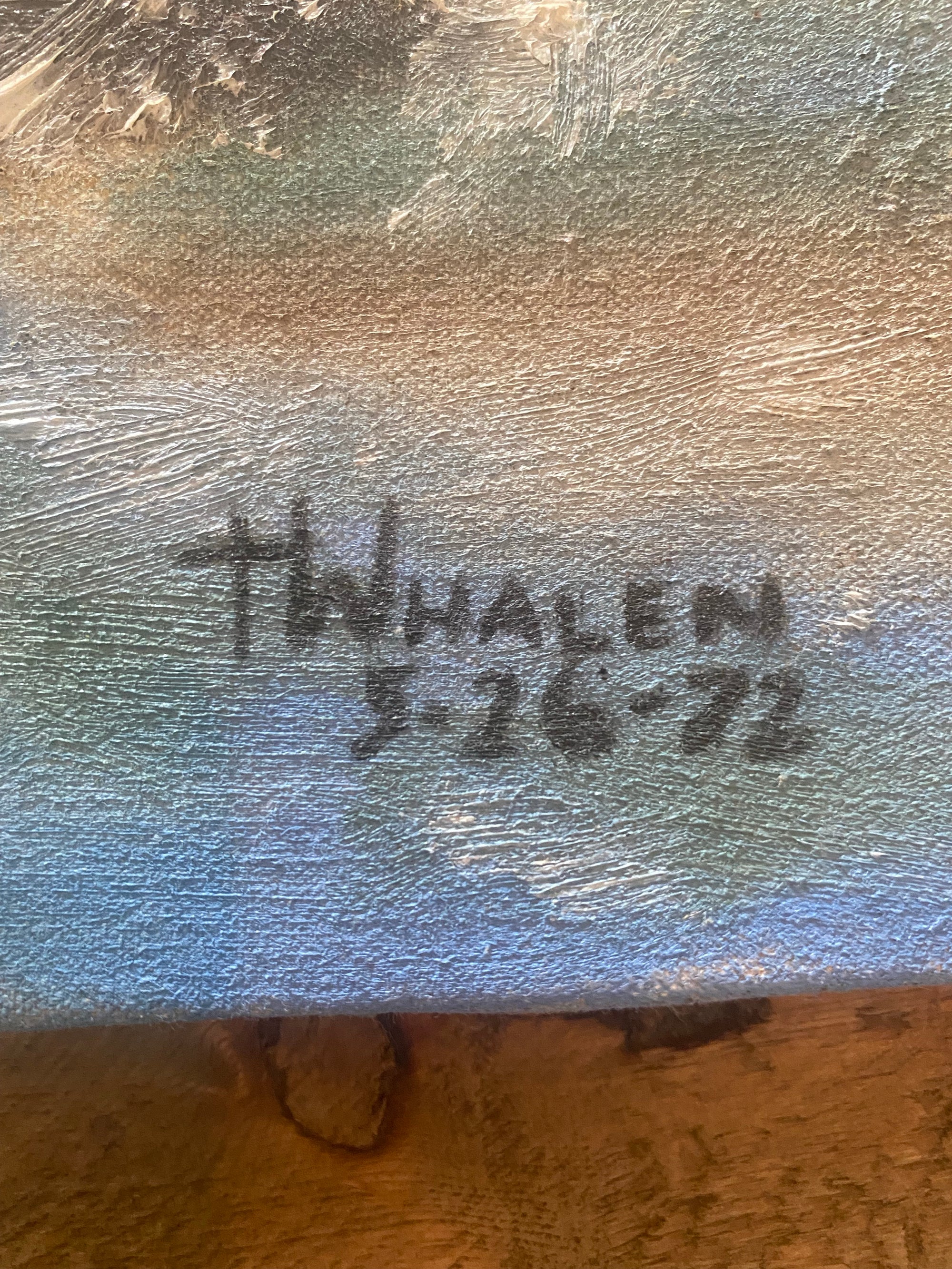 Vintage Waves on Rocky Coast Painting