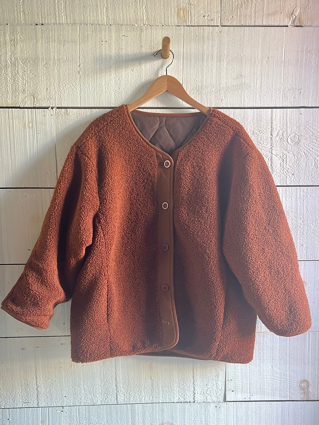 Vintage Brown Quilted Liner Coat - Sherling