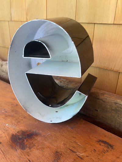 Salvaged Metal Letter - e