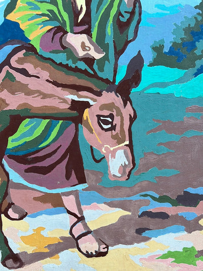Vintage Paint by Numbers - Baby Jesus on a Donkey