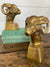Mid Century Brass Ram Bookends