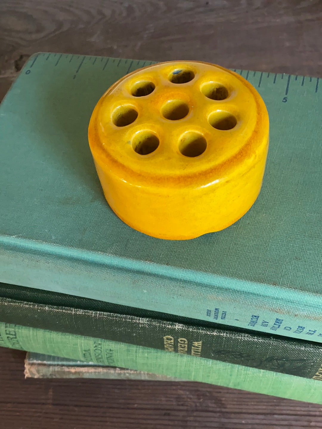 Vintage Ceramic Flower Frog - Yellow
