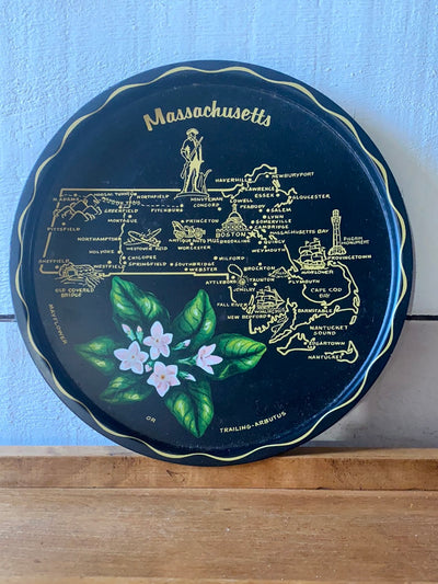 Massachusetts State Metal Tray