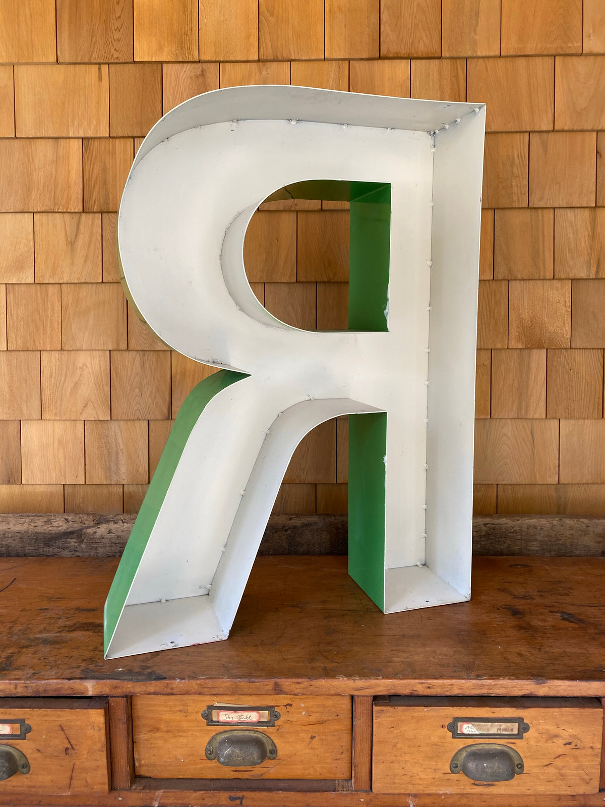 Salvaged Metal Letter R