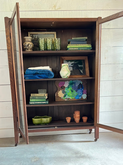 Antique Display Cabinet Glass Doors