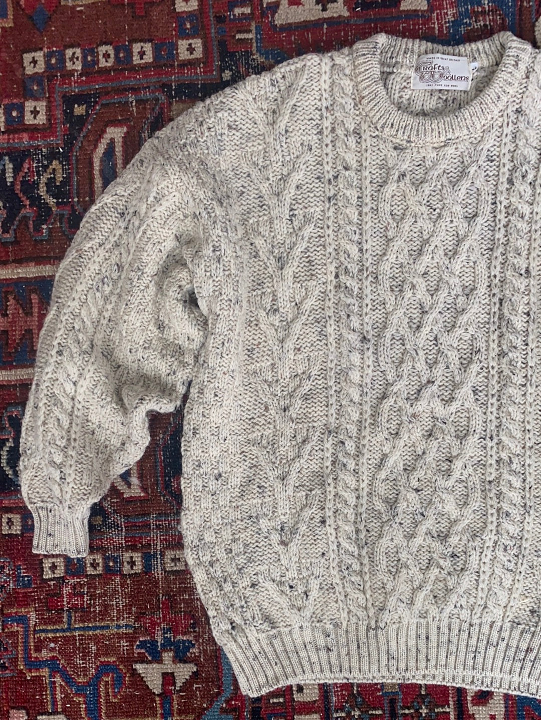 Vintage Irish Knit Pullover Sweater - Speckled