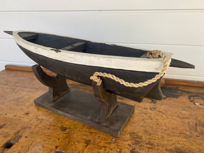 Antique Wooden Boat + Base