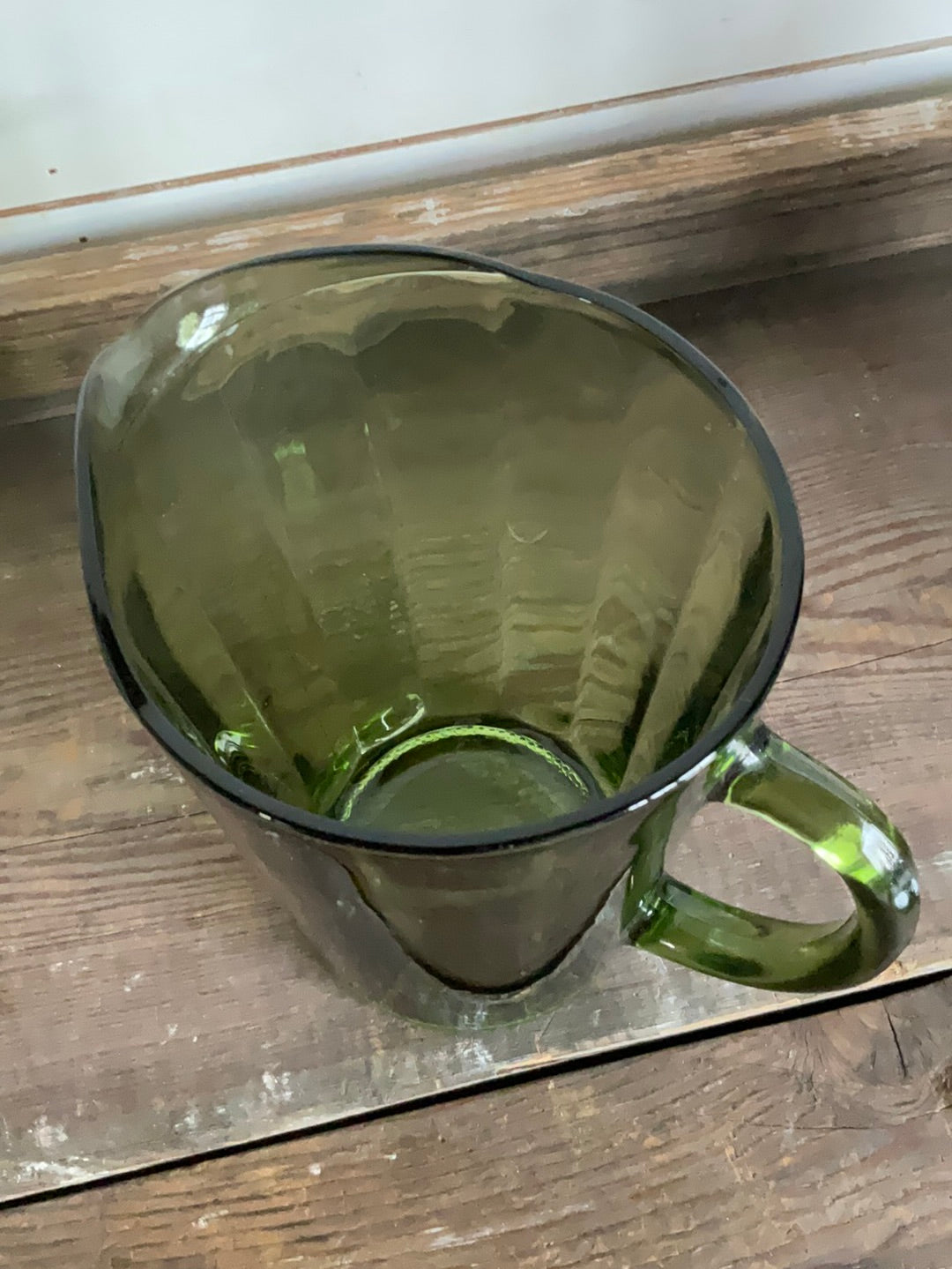 Vintage Green Glass Pitcher