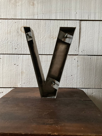 Salvaged Metal Letter - V
