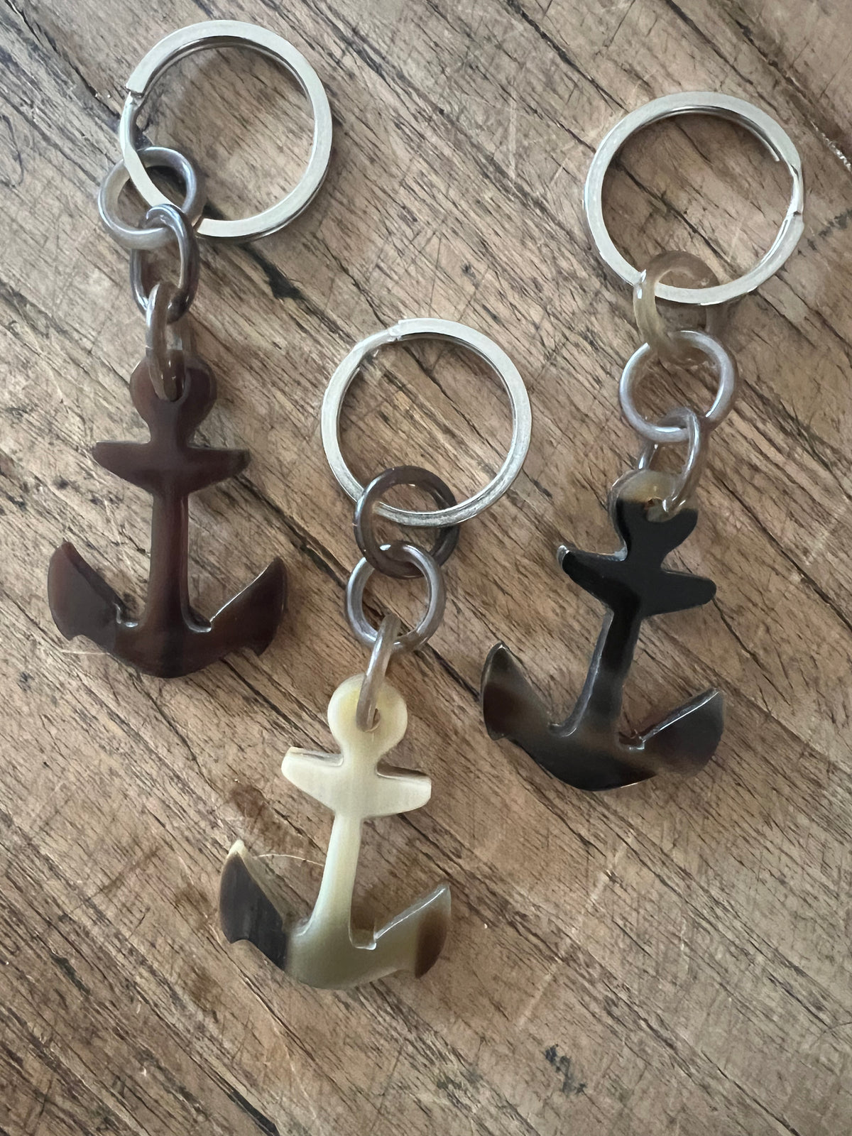 Hand Carved Anchor Key Chain