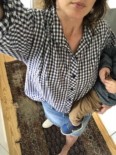 Vintage Gingham Button Down Shirt - Diamonds & Rust