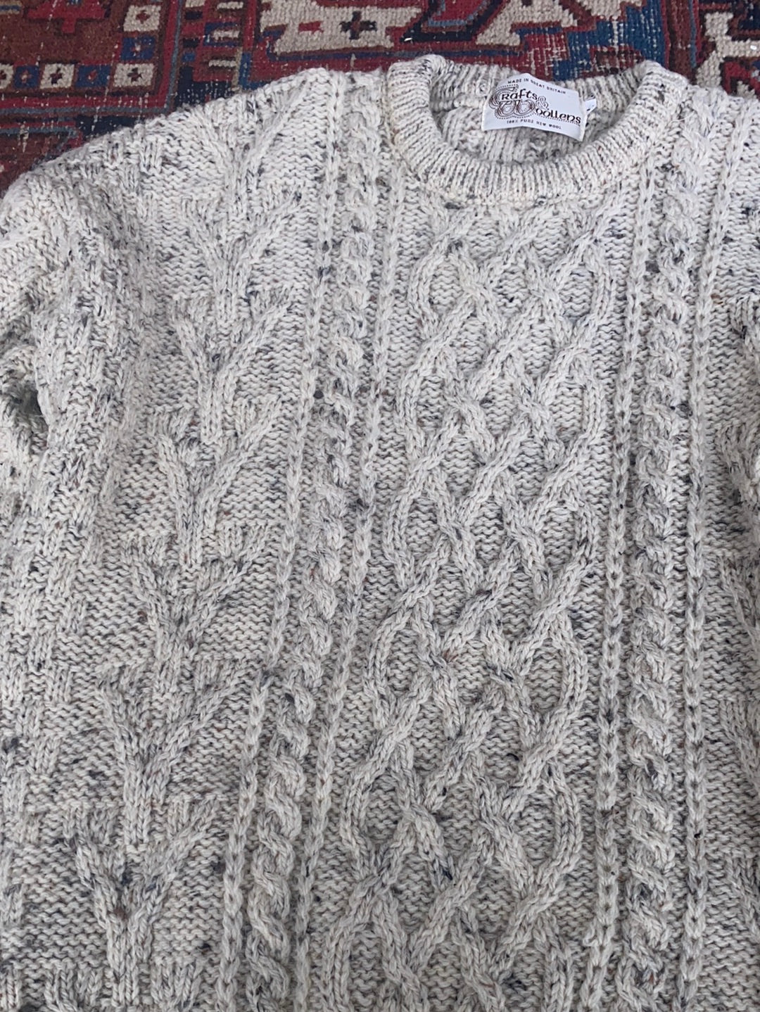 Vintage Irish Knit Pullover Sweater - Speckled
