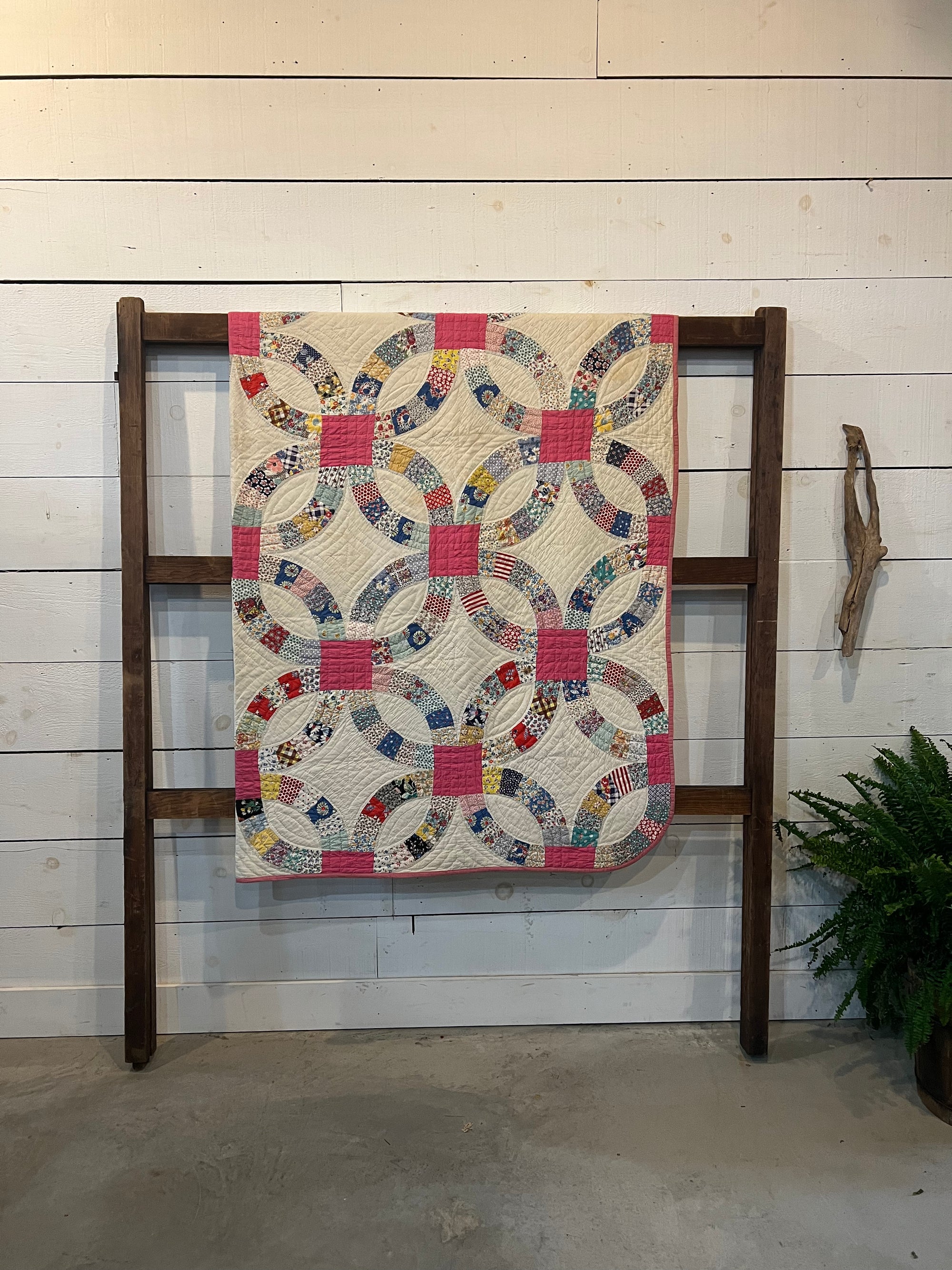 Vintage Double Wedding Ring Quilt