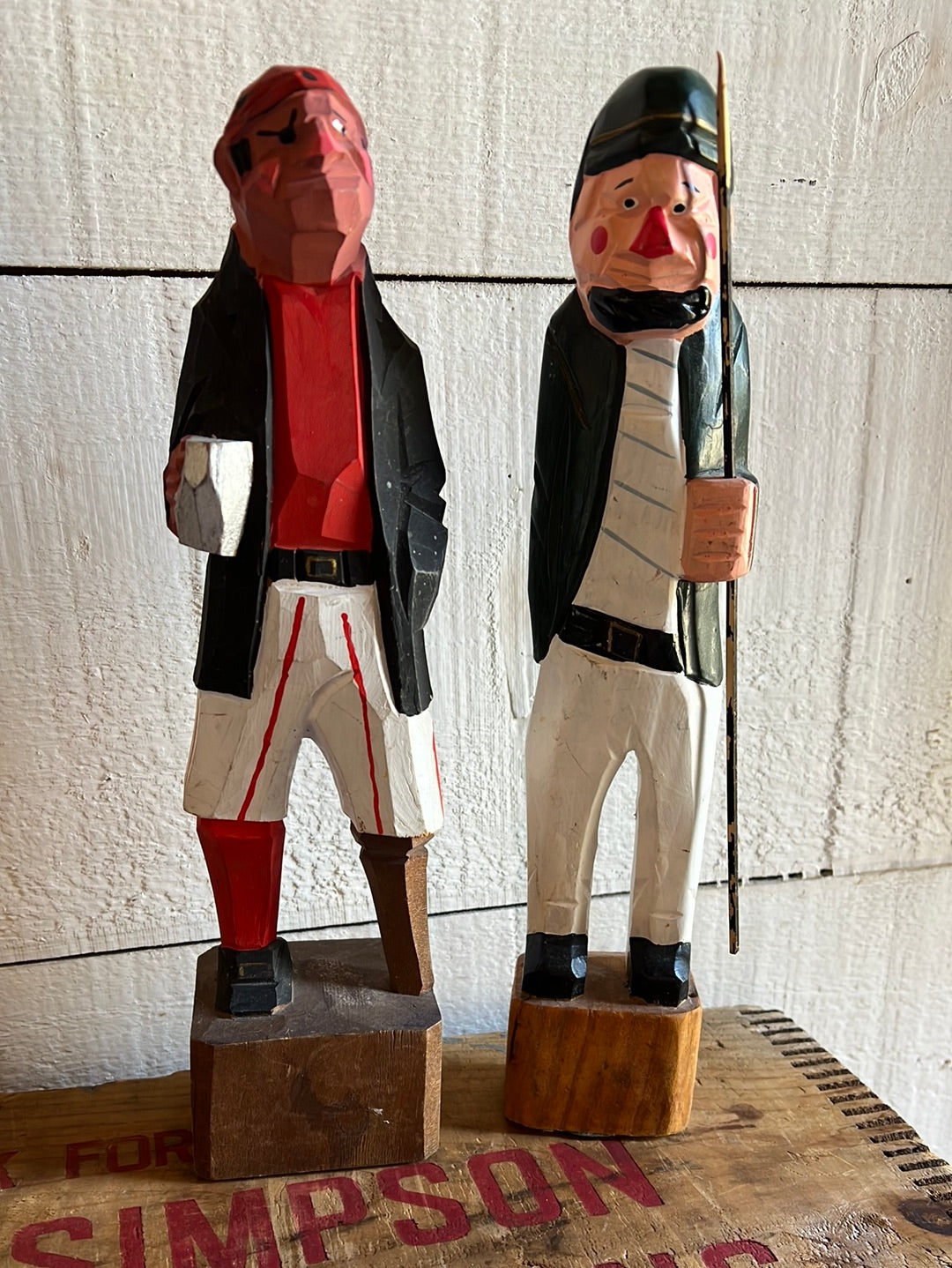 Vintage Wooden Fisherman - Red Shirt