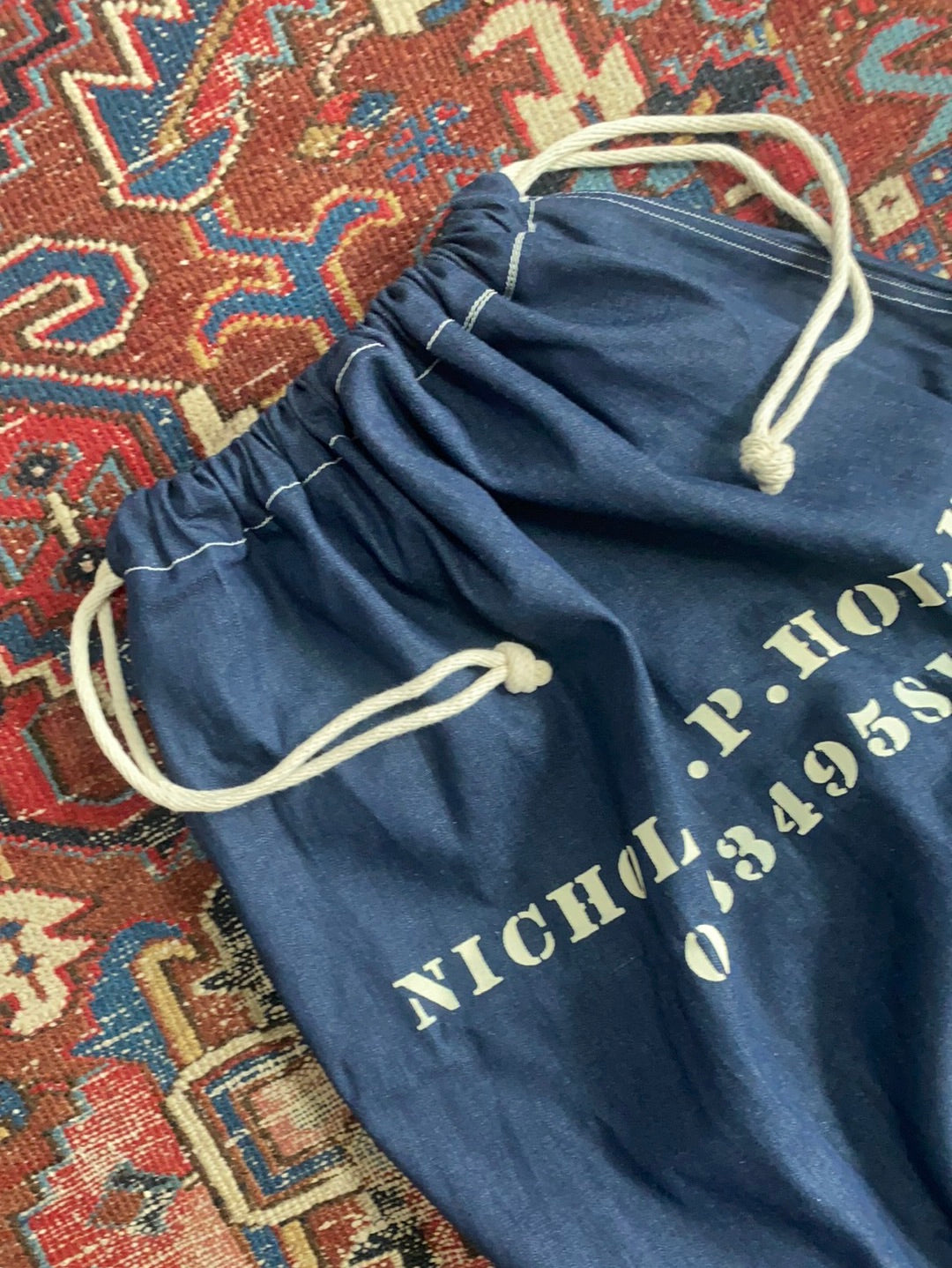 Vintage US Army Denim Laundry Bag