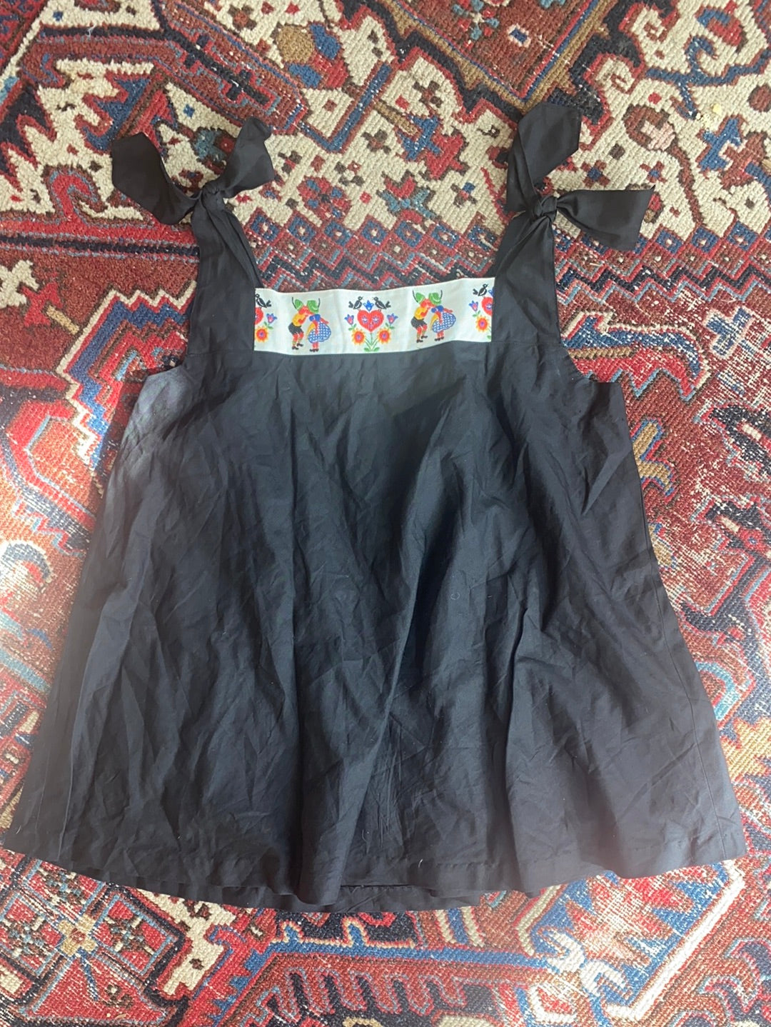 Vintage Black Embroidered Dress