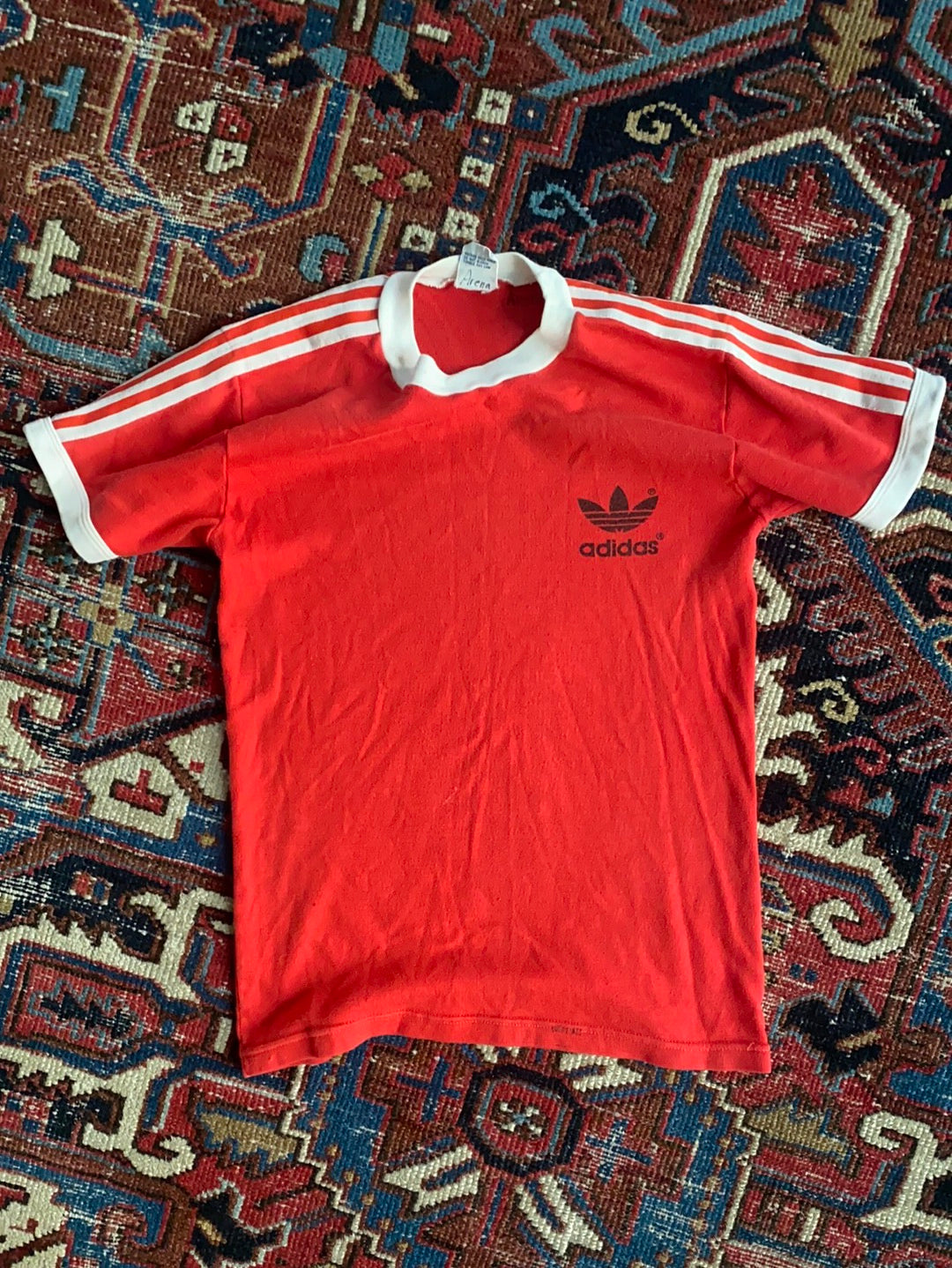 Vintage 80's Adidas Ringer Tee - Diamonds & Rust