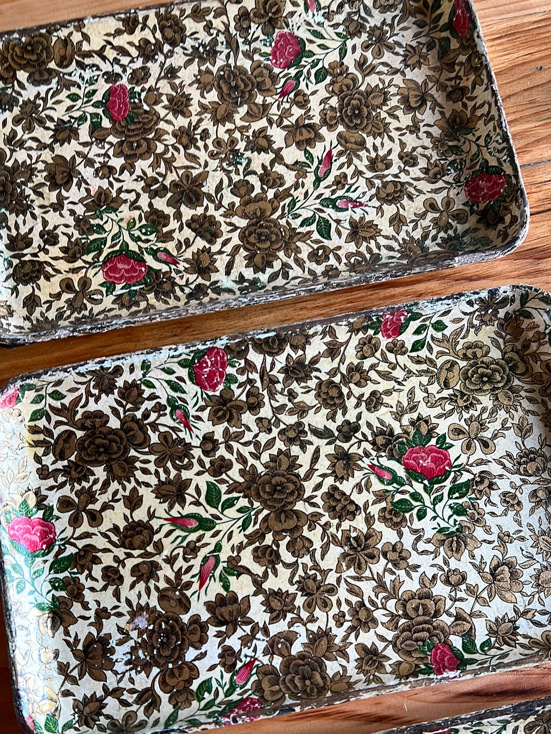 Vintage Flower Tray - Gold