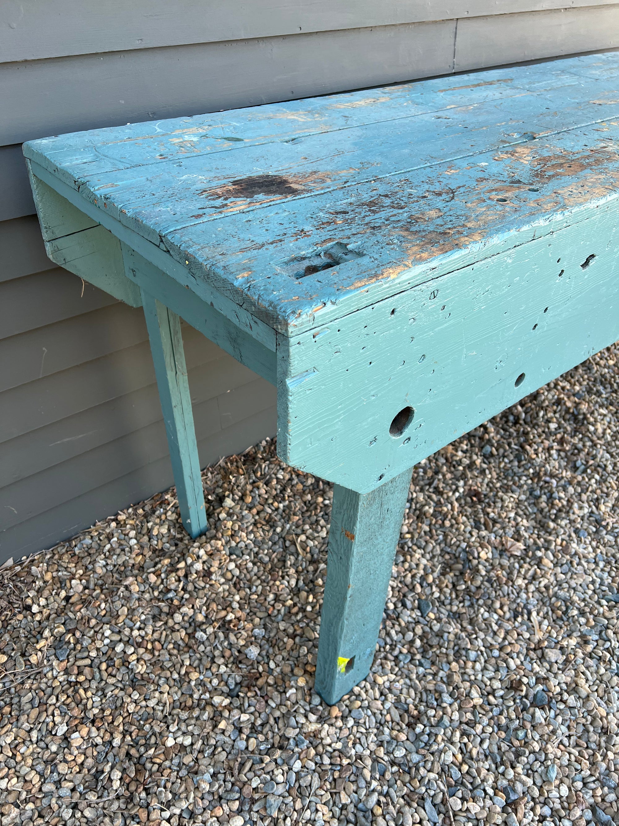 Vintage Industral Workbench - Painted Blue