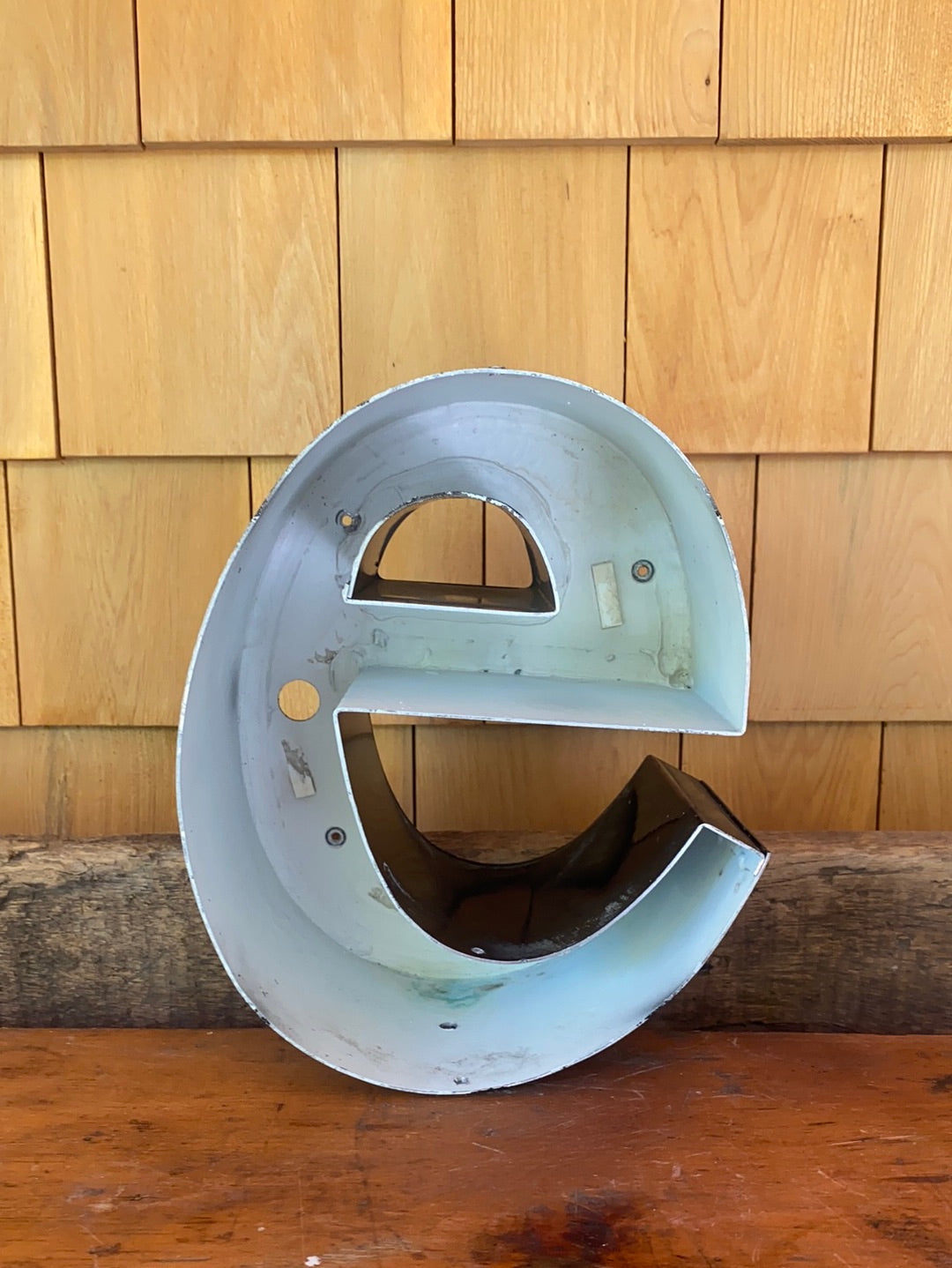 Salvaged Metal Letter - e