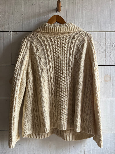 Vintage Wool Fishermen's Cardigan Sweater