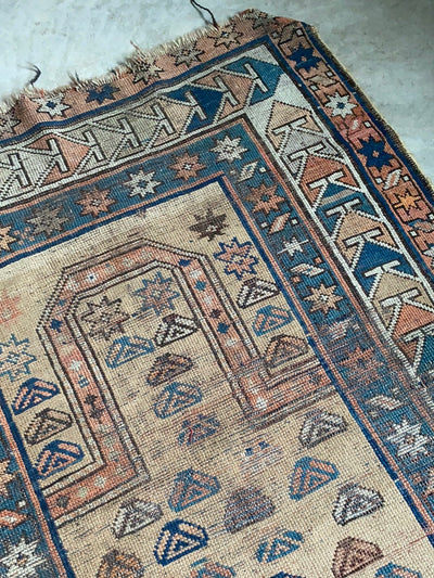Vintage Area Rug - Natural + Navy