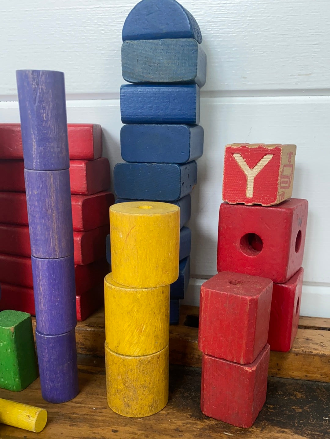 Vintage Playskool Wooden Block Set