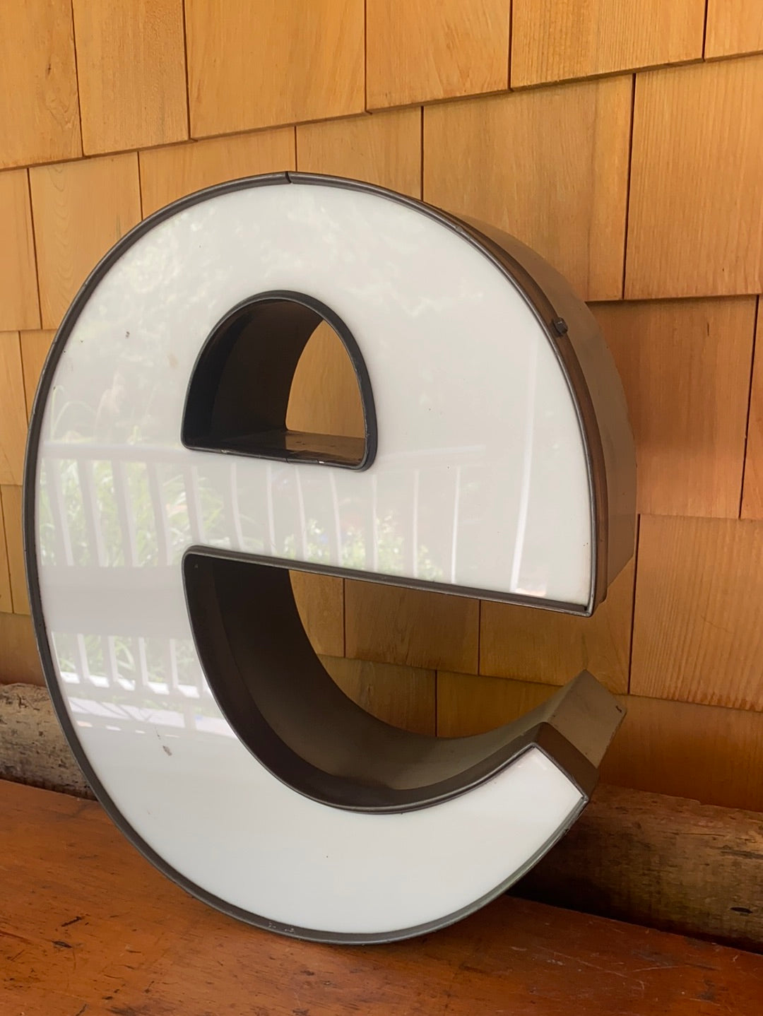Salvaged Metal Letter - e