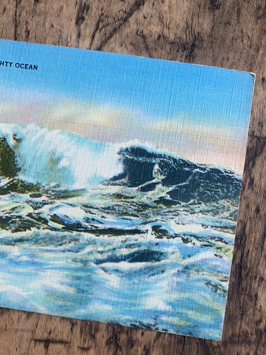 Vintage Might Ocean Waves Post Card