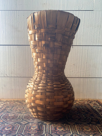 Vintage Woven Basket Vase