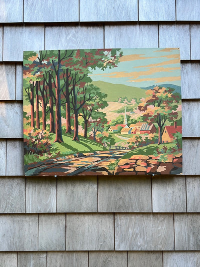 Vintage Paint by Numbers - View of a Farm Town