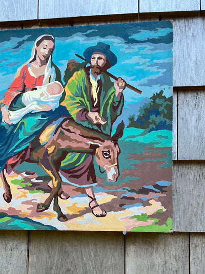 Vintage Paint by Numbers - Baby Jesus on a Donkey