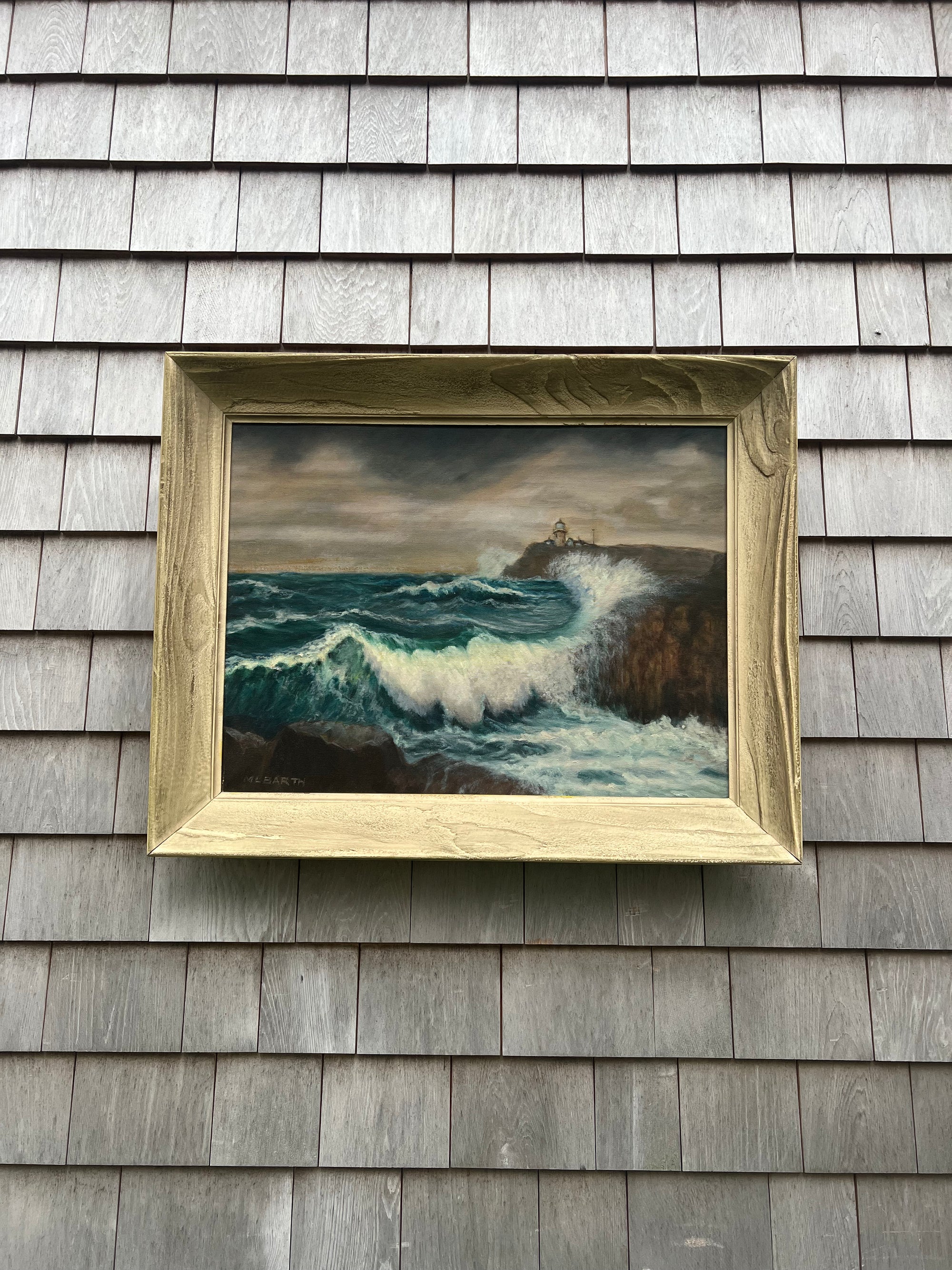 Vintage Moody Seascape Painting