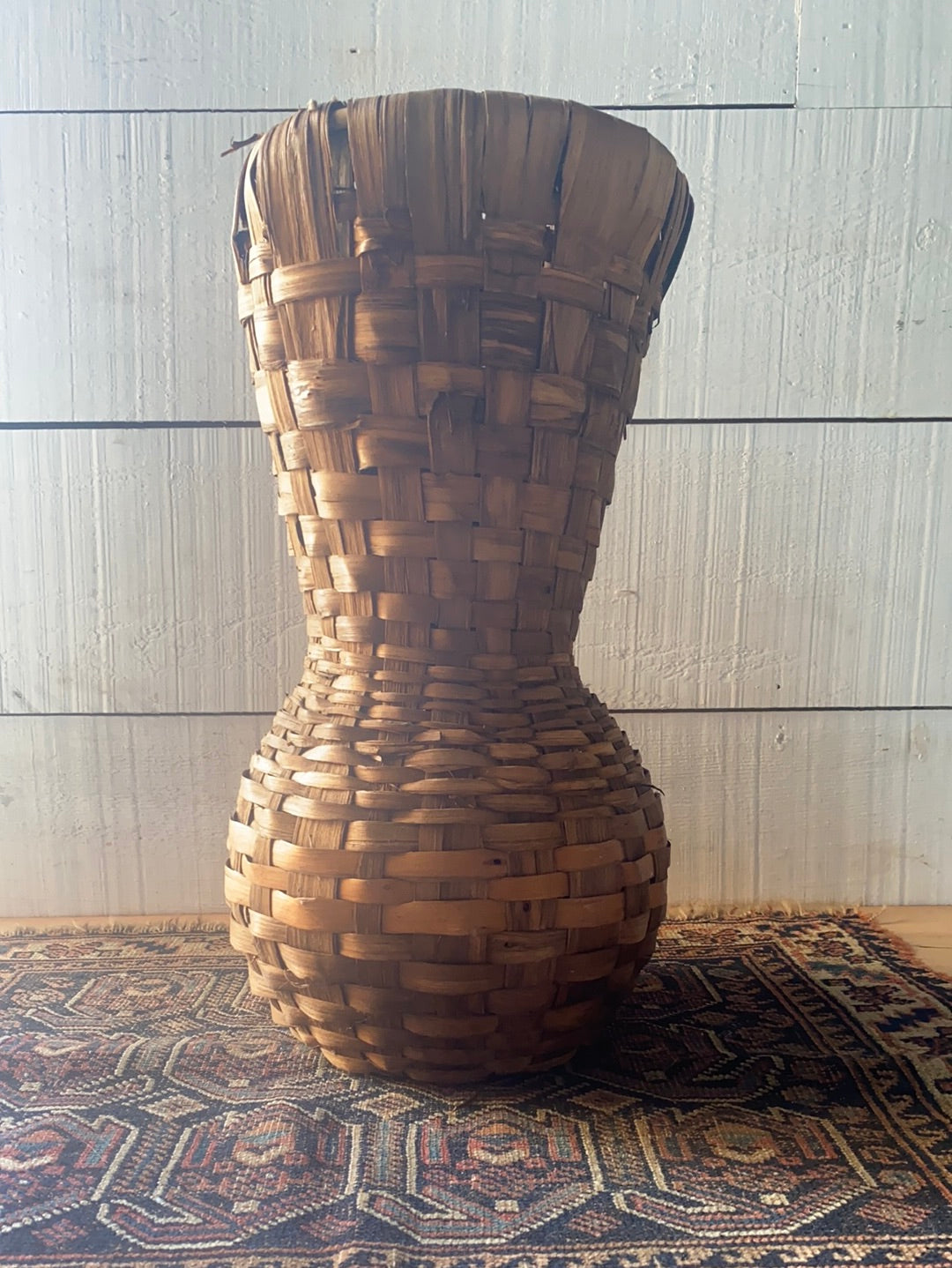 Vintage Woven Basket Vase