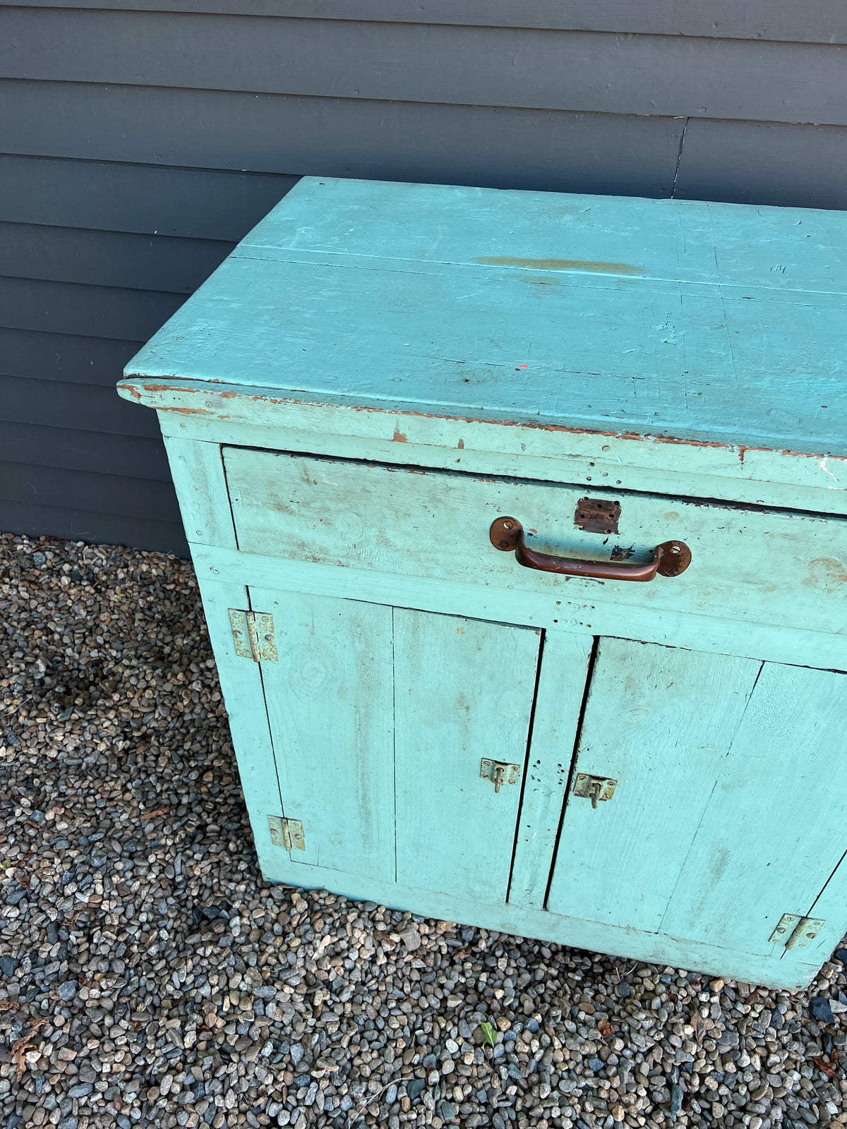 Antique Painted Green Cabinet