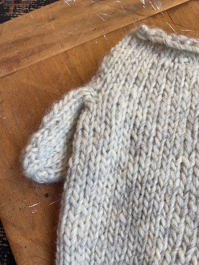 Vintage Handmade Mittens - Oatmeal