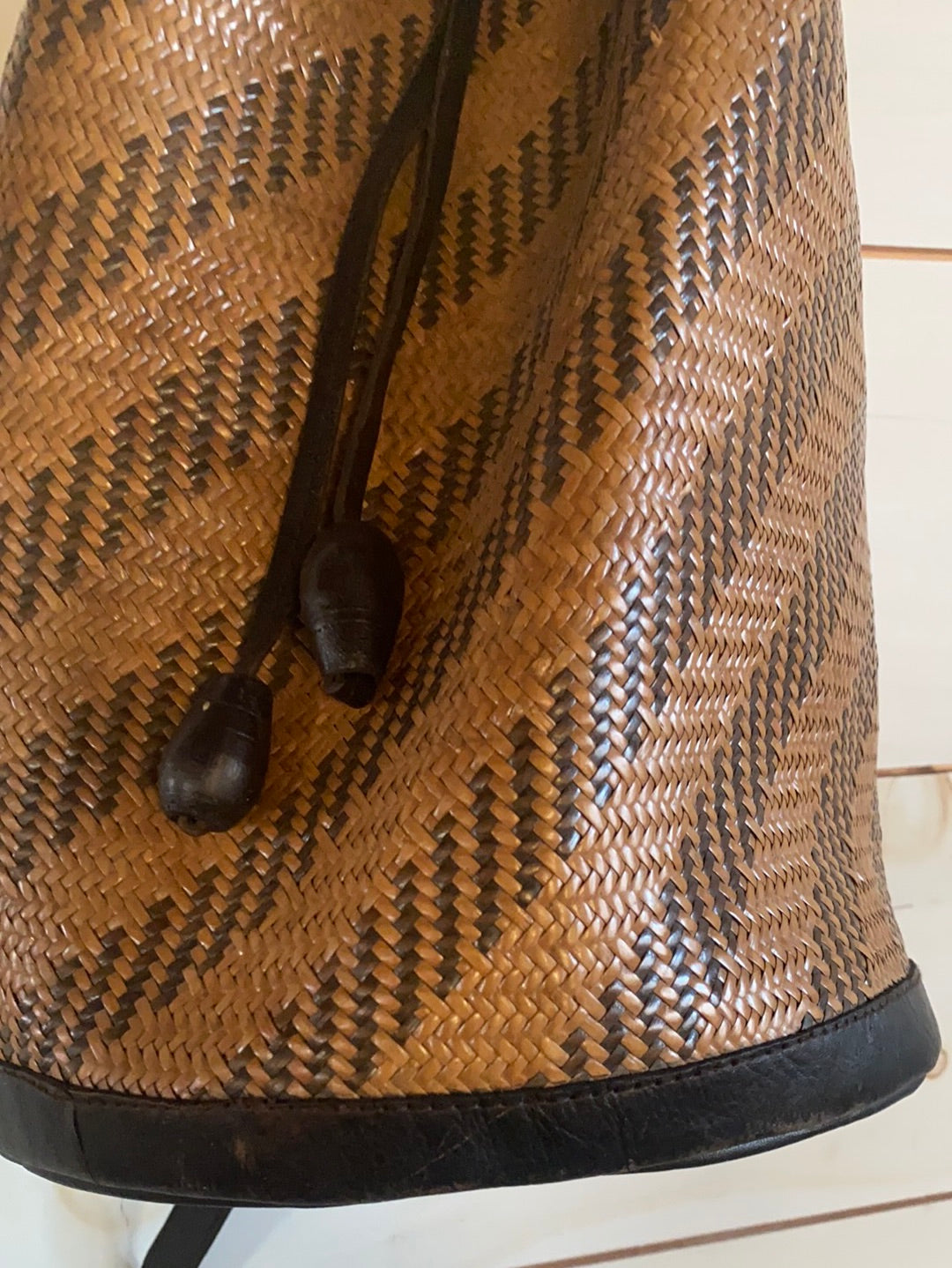Brown Woven Ditty Bag