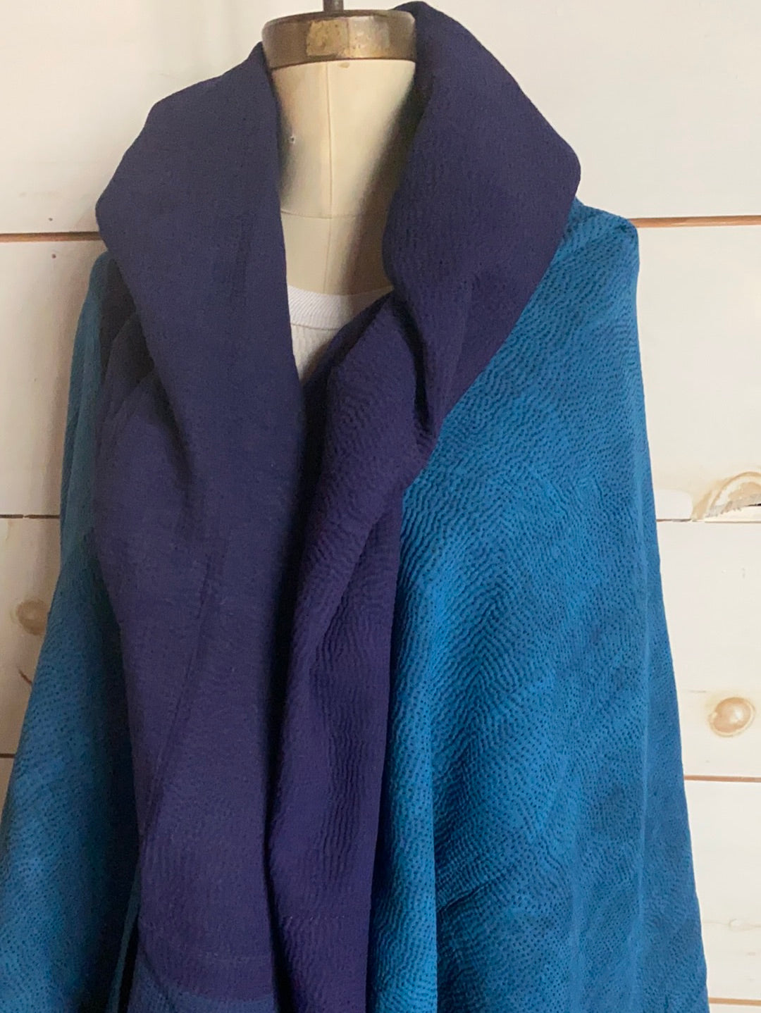 Handmade Indigo Kantha Quilt