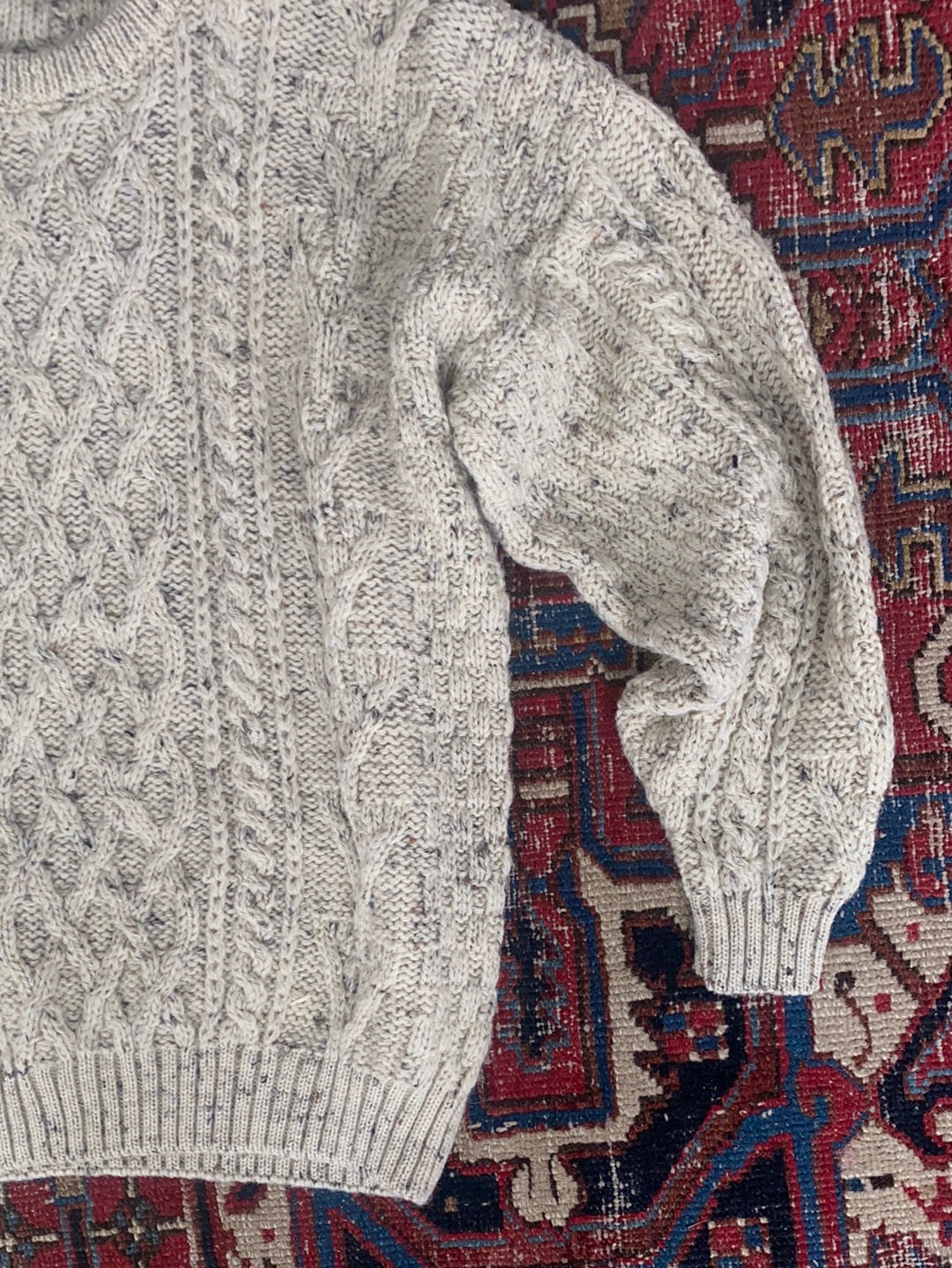 Vintage Irish Knit Pullover Sweater - Speckled